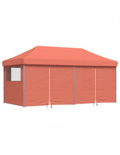 Tendone per Feste Pieghevole Pop-Up con 4 Pareti Terracotta 2
