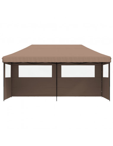 Tendone per Feste Pieghevole Pop-Up con 3 Pareti Marrone