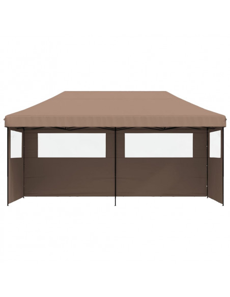 Tendone per Feste Pieghevole Pop-Up con 3 Pareti Marrone