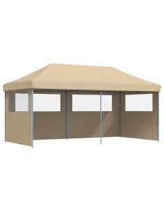 Tendone per Feste Pieghevole Pop-Up con 3 Pareti Beige 2