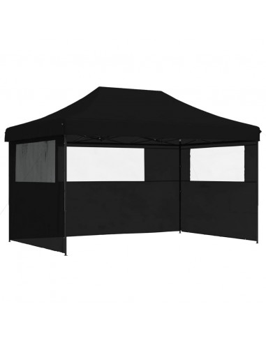 Tendone per Feste Pieghevole Pop-Up con 3 Pareti Nero