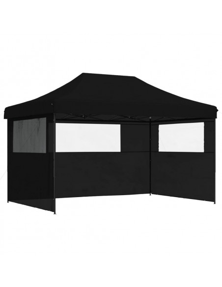 Tendone per Feste Pieghevole Pop-Up con 3 Pareti Nero