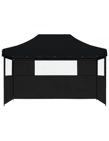 Tendone per Feste Pieghevole Pop-Up con 3 Pareti Nero