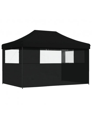Tendone per Feste Pieghevole Pop-Up con 3 Pareti Nero