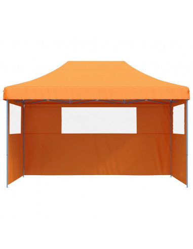 Tendone per Feste Pieghevole Pop-Up con 3 Pareti Arancione