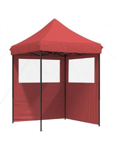 Tendone per Feste Pieghevole Pop-Up con 2 Pareti Bordò