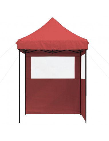 Tendone per Feste Pieghevole Pop-Up con 2 Pareti Bordò