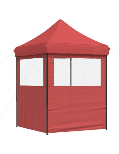 Tendone per Feste Pieghevole Pop-Up con 2 Pareti Bordò