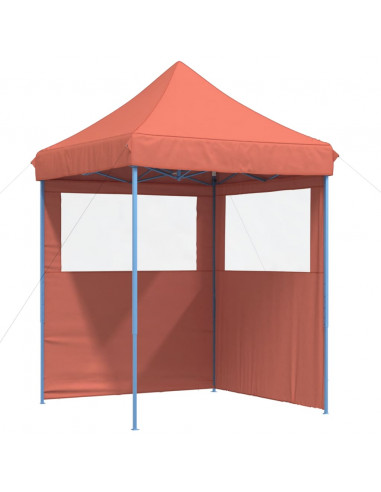 Tendone per Feste Pieghevole Pop-Up con 2 Pareti Terracotta