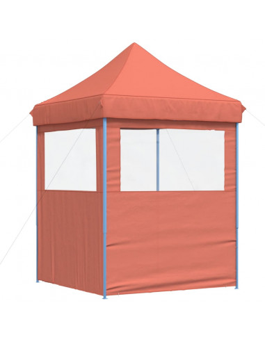 Tendone per Feste Pieghevole Pop-Up con 2 Pareti Terracotta