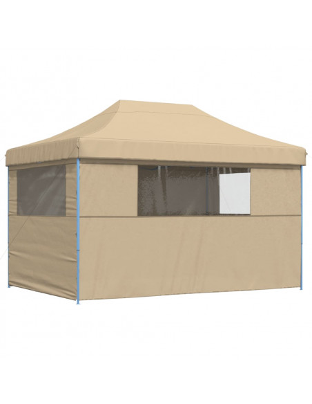 Tendone per Feste Pieghevole Pop-Up con 4 Pareti Beige