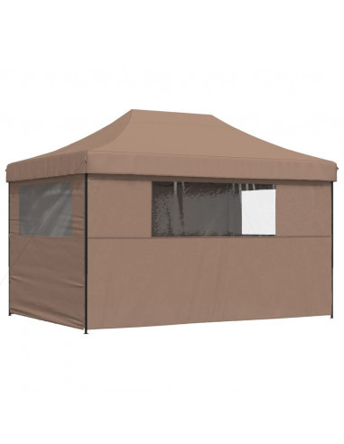 Tendone per Feste Pieghevole Pop-Up con 4 Pareti Marrone