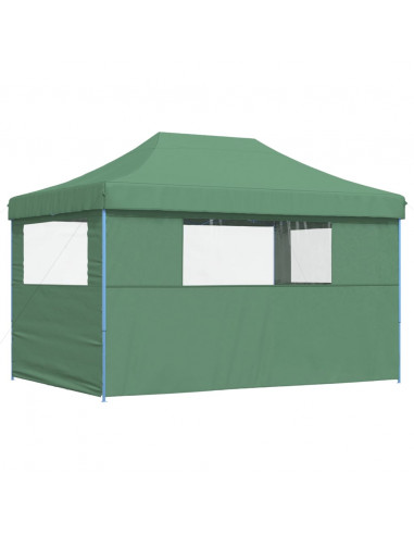Tendone per Feste Pieghevole Pop-Up con 3 Pareti Verde