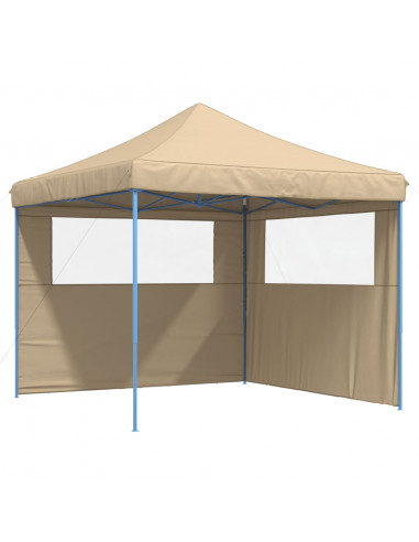 Tendone per Feste Pieghevole Pop-Up con 2 Pareti Beige