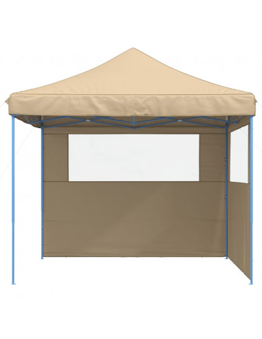 Tendone per Feste Pieghevole Pop-Up con 2 Pareti Beige