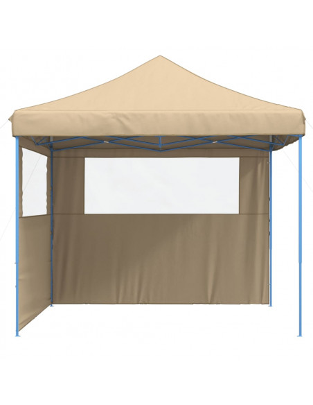 Tendone per Feste Pieghevole Pop-Up con 2 Pareti Beige