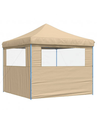 Tendone per Feste Pieghevole Pop-Up con 2 Pareti Beige