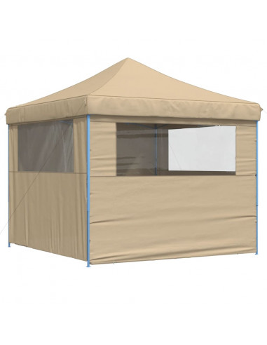 Tendone per Feste Pieghevole Pop-Up con 4 Pareti Beige