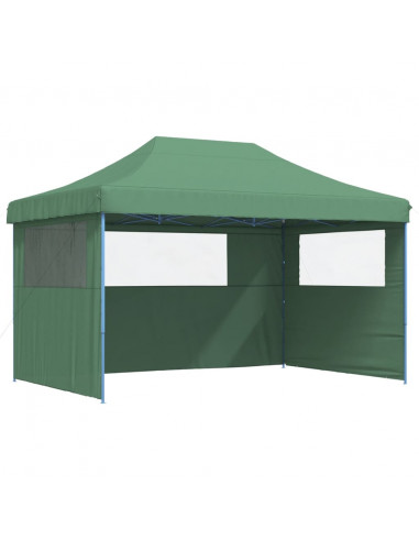 Tendone per Feste Pieghevole Pop-Up con 3 Pareti Verde