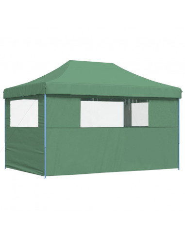 Tendone per Feste Pieghevole Pop-Up con 3 Pareti Verde