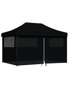 Tendone per Feste Pieghevole Pop-Up con 4 Pareti Nero 2