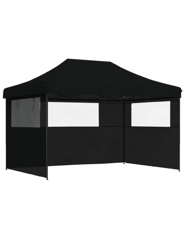 Tendone per Feste Pieghevole Pop-Up con 3 Pareti Nero