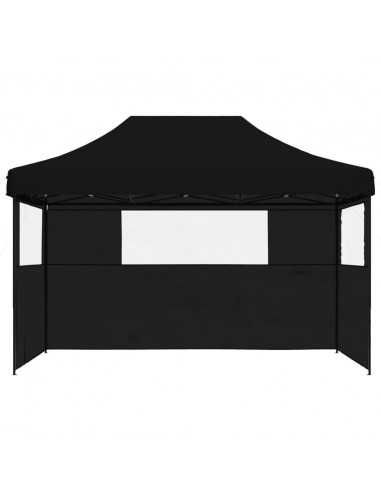 Tendone per Feste Pieghevole Pop-Up con 3 Pareti Nero