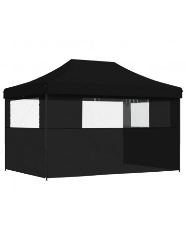 Tendone per Feste Pieghevole Pop-Up con 3 Pareti Nero