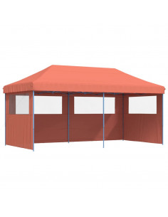 Tendone per Feste Pieghevole Pop-Up con 3 Pareti Terracotta 2