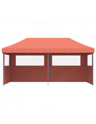 Tendone per Feste Pieghevole Pop-Up con 3 Pareti Terracotta