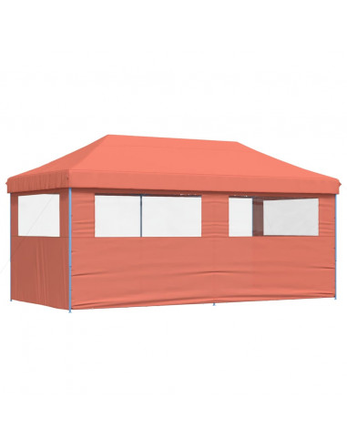 Tendone per Feste Pieghevole Pop-Up con 3 Pareti Terracotta