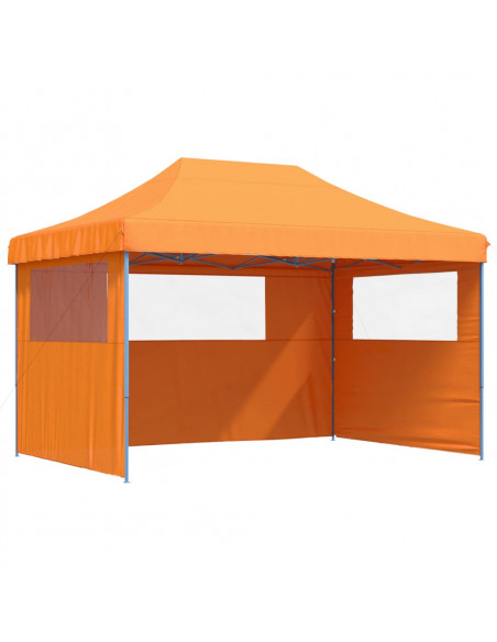 Tendone per Feste Pieghevole Pop-Up con 3 Pareti Arancione