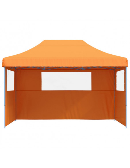 Tendone per Feste Pieghevole Pop-Up con 3 Pareti Arancione