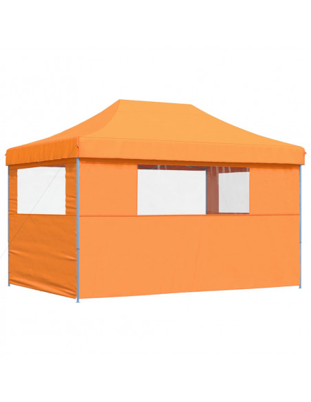 Tendone per Feste Pieghevole Pop-Up con 3 Pareti Arancione