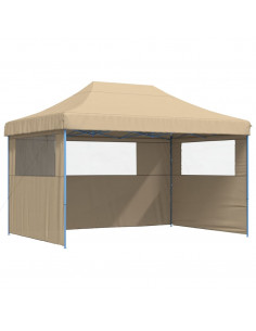 Tendone per Feste Pieghevole Pop-Up con 3 Pareti Beige 2
