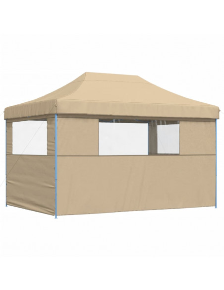 Tendone per Feste Pieghevole Pop-Up con 3 Pareti Beige