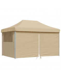 Tendone per Feste Pieghevole Pop-Up con 4 Pareti Beige 2