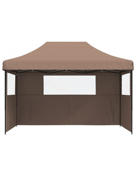 Tendone per Feste Pieghevole Pop-Up con 3 Pareti Marrone