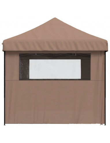 Tendone per Feste Pieghevole Pop-Up con 4 Pareti Marrone