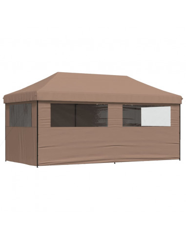Tendone per Feste Pieghevole Pop-Up con 4 Pareti Marrone