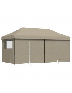 Tendone per Feste Pieghevole Pop-Up con 4 Pareti Tortora 2