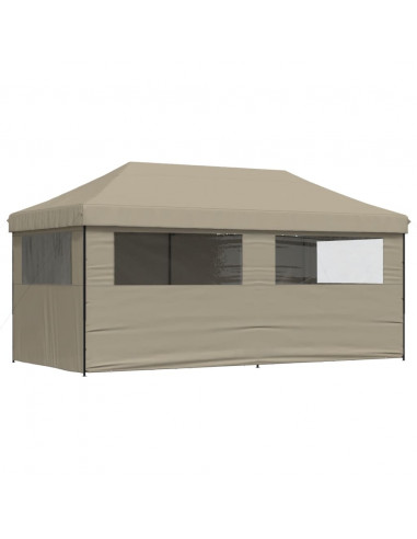 Tendone per Feste Pieghevole Pop-Up con 4 Pareti Tortora