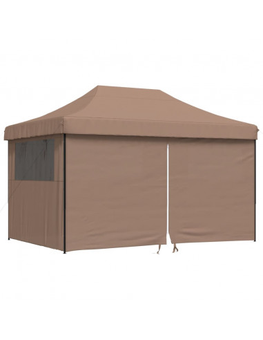 Tendone per Feste Pieghevole Pop-Up con 4 Pareti Marrone