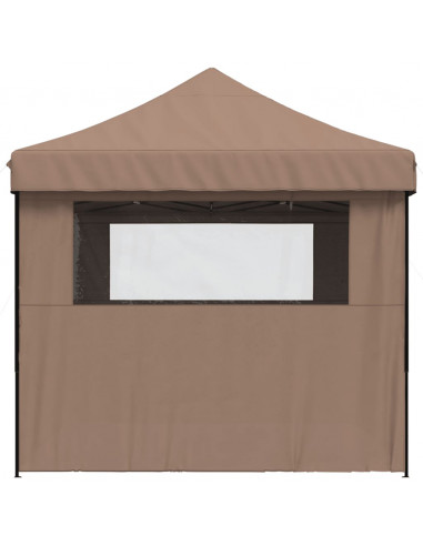 Tendone per Feste Pieghevole Pop-Up con 4 Pareti Marrone