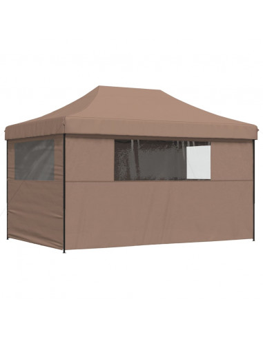 Tendone per Feste Pieghevole Pop-Up con 4 Pareti Marrone