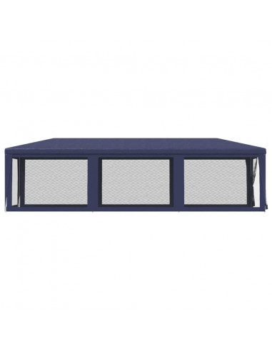 Tenda per Feste con 8 Pareti Laterali in Rete Blu 3x9 m HDPE