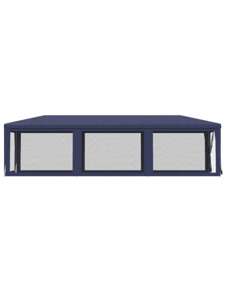 Tenda per Feste con 8 Pareti Laterali in Rete Blu 3x9 m HDPE