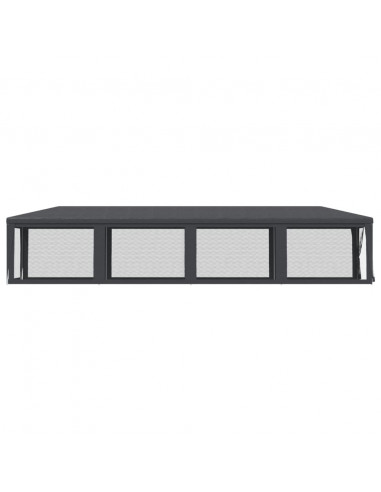 Tenda per Feste con 10 Pareti in Rete Antracite 3x12 m in HDPE