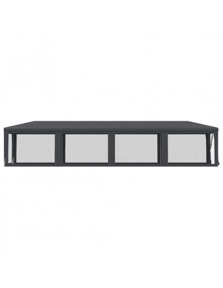 Tenda per Feste con 10 Pareti in Rete Antracite 3x12 m in HDPE