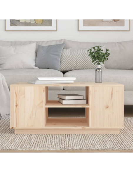 Tavolino da Salotto 90x49x40,5 cm in Legno Massello di Pino